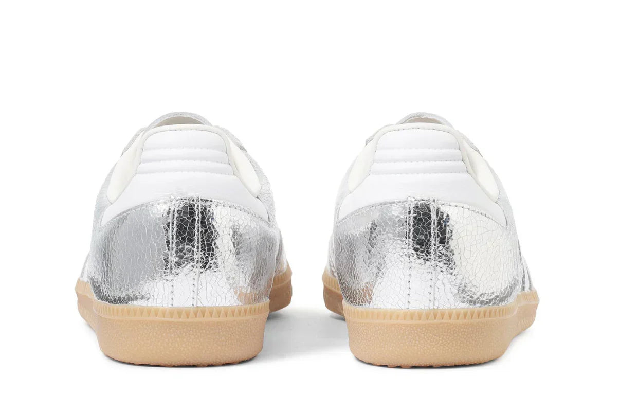 Adidas Samba OG Silver Metallic Cracked Leather Prateado