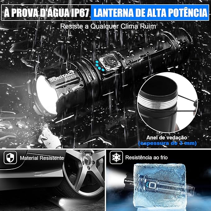 LumenX Pro™ - Lanterna Tática com 10.000 Lúmens