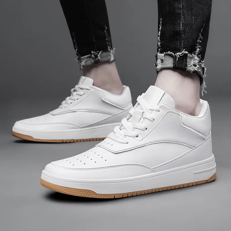 Tênis Casual Altro Boost - Aumenta Altura 10cm - Couro - Branco
