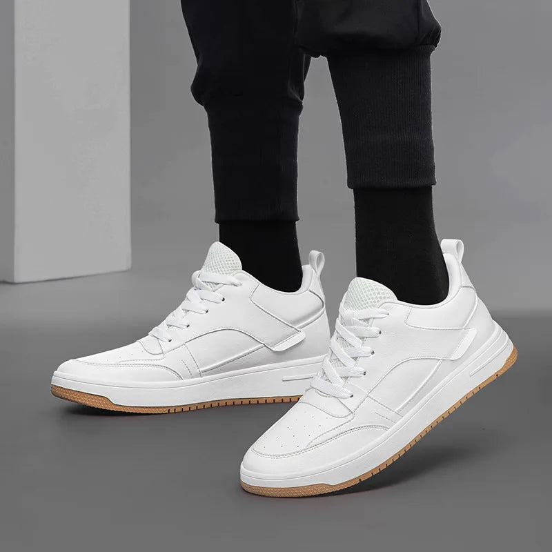 Tênis Casual Altro Boost - Aumenta Altura 10cm - Couro - Branco