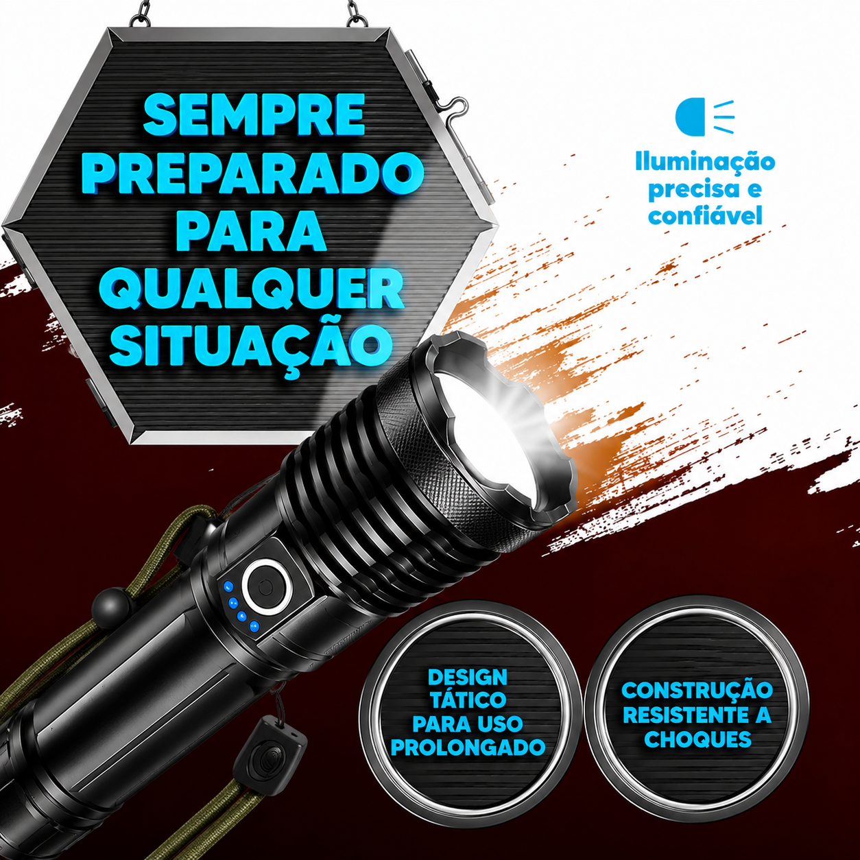 LumenX Pro™ - Lanterna Tática com 10.000 Lúmens