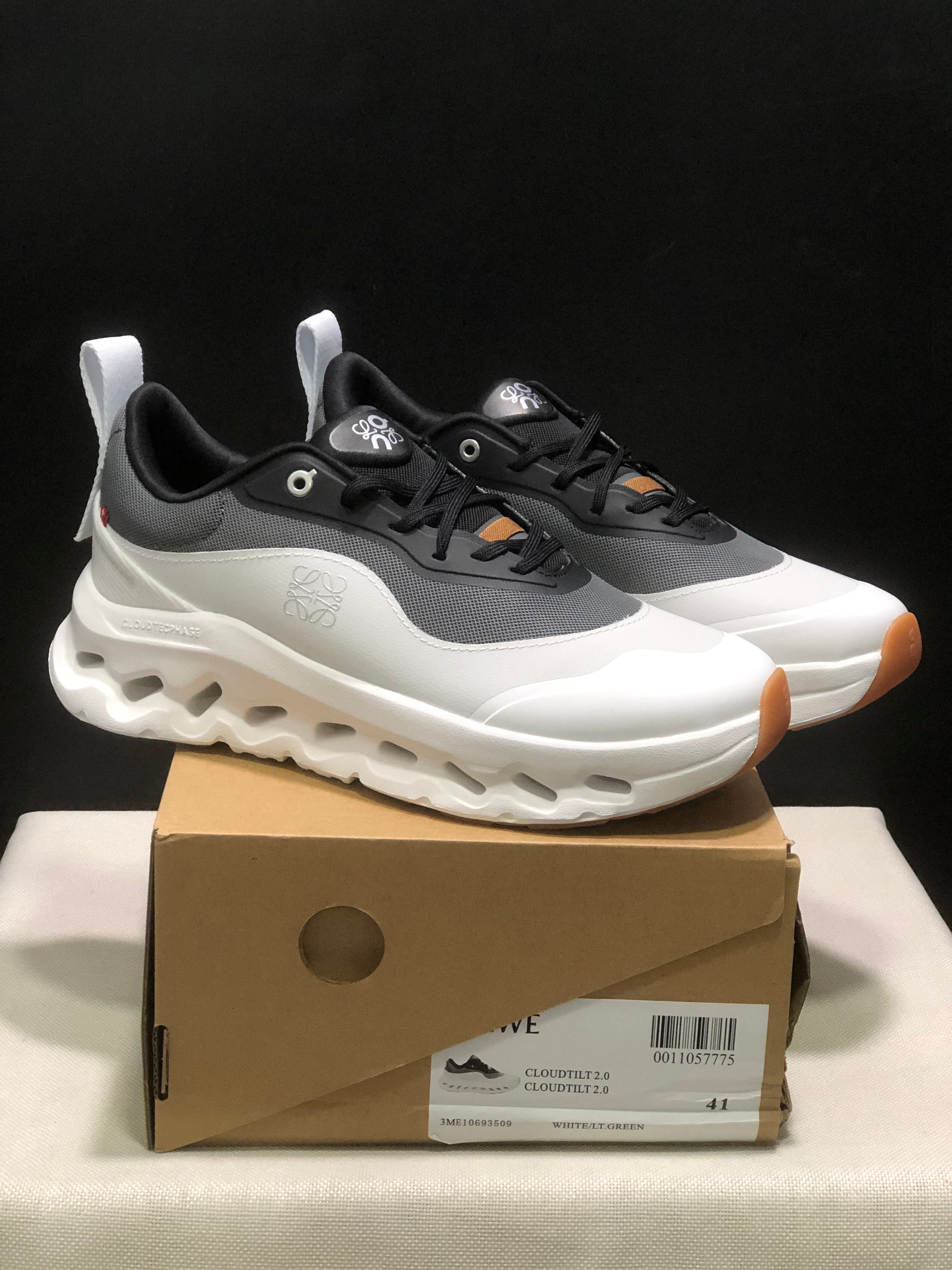 On x LOEWE Cloudtilt 2 'Black White Gum'