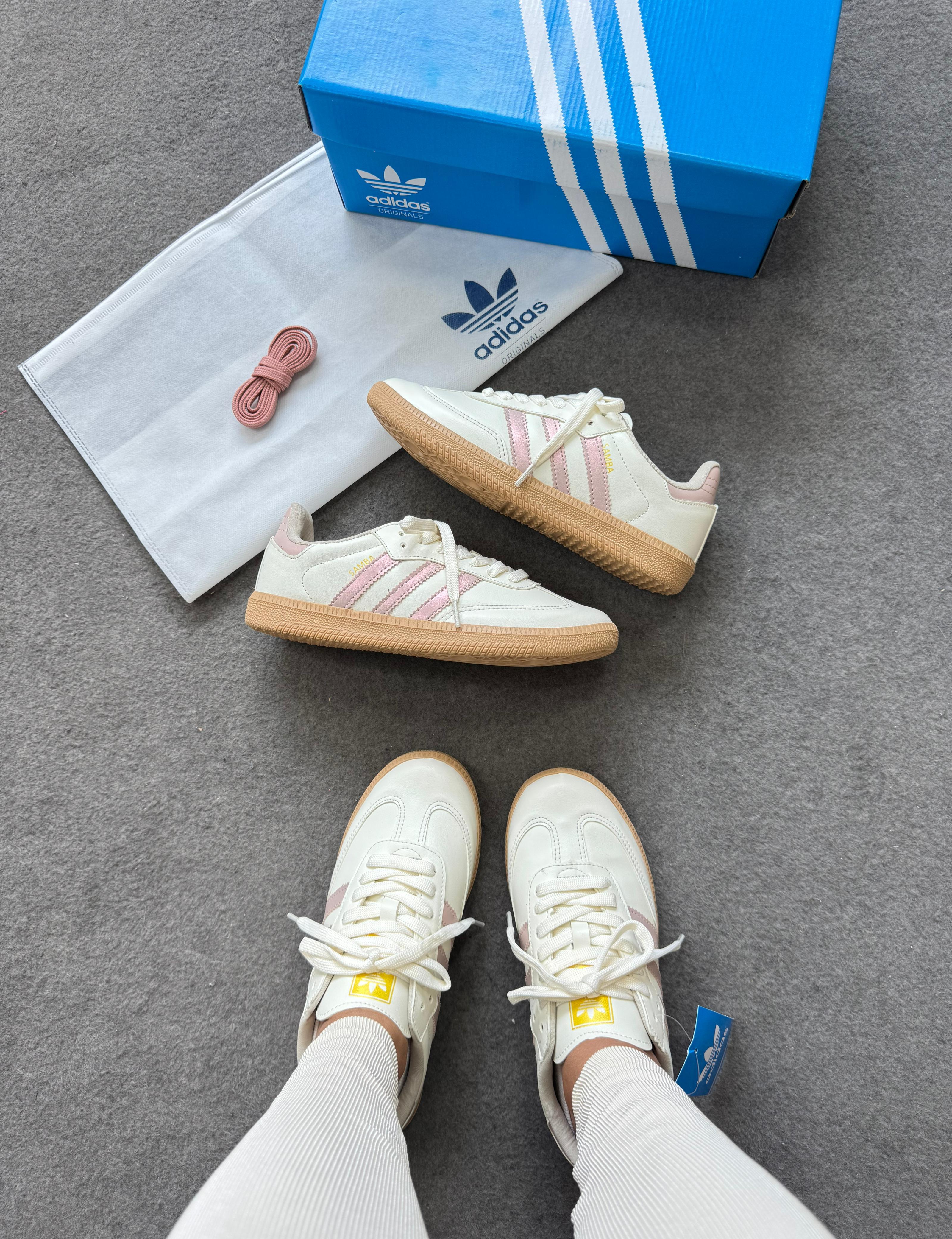 ADIDAS SAMBA branco/rosa