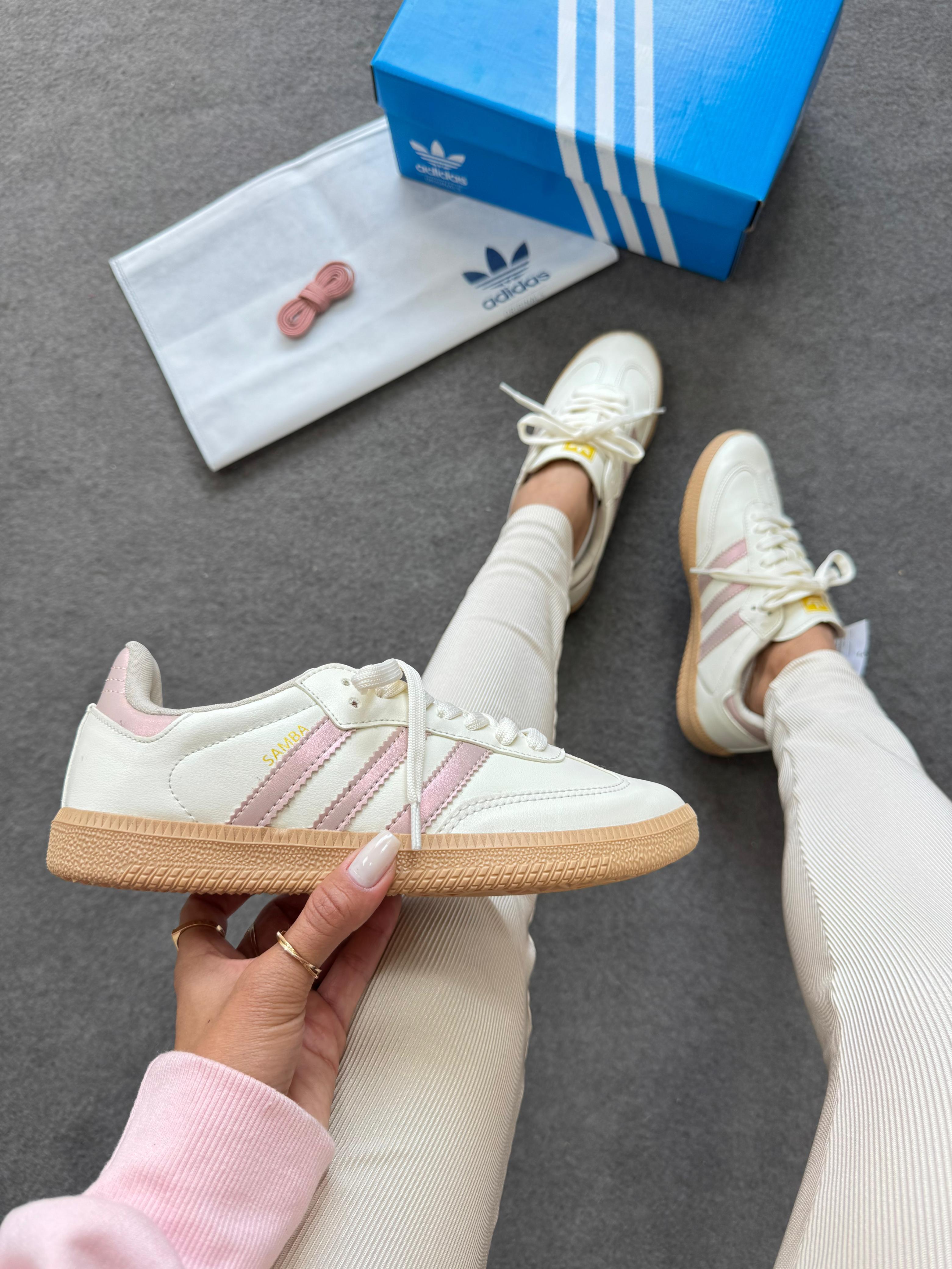 ADIDAS SAMBA branco/rosa