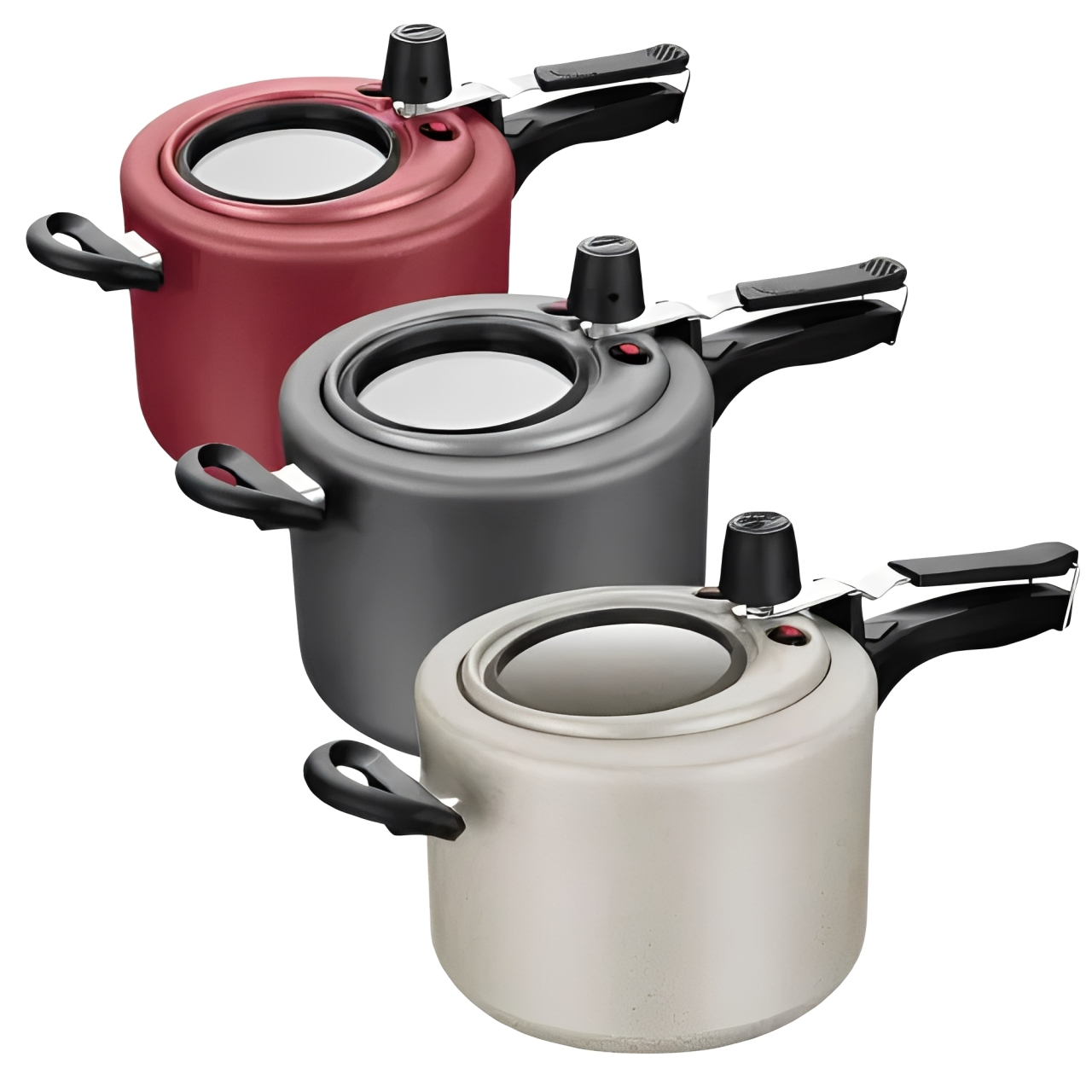 Panela de Pressão 4,5L Antiaderente Com Visor Superior Grande MTA Grafite/Cereja/Baunilha